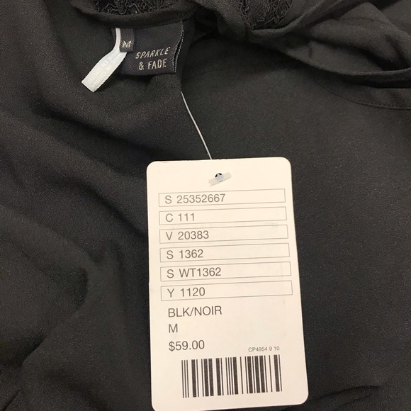 Urban Outfitters “Sparkle&Fade” Black Blouse with Lace and Keyhole Back Detail - Picture 9 of 9